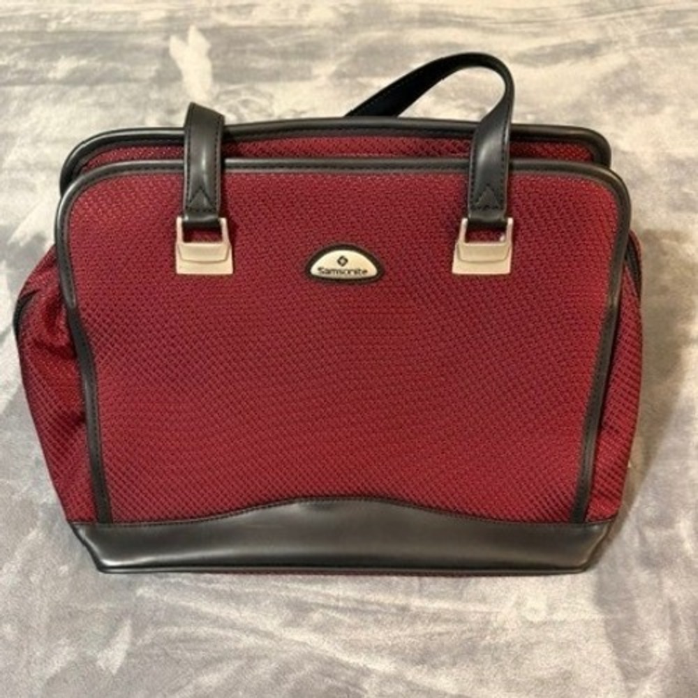 Samsonite Carry-On Bag Unisex Burgundy Overnight Mesh Travel Tote Bag 17X11X8